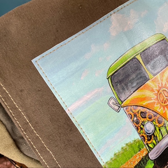 A crossbody purse. made out of recycle army tents. - Picture 3 of 4